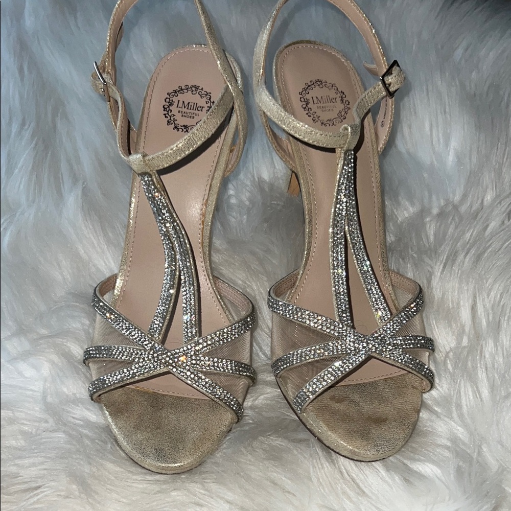 I.Miller Gold Strappy Heels for Women